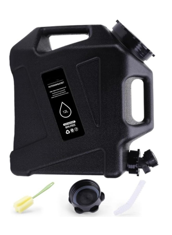 Camping Water Container 12L Water Jug with Spigot, Portable Water Tank Dispenser Carrier Camping Water Storage Containers for Vehicle Car Outdoor Camping - Image 1